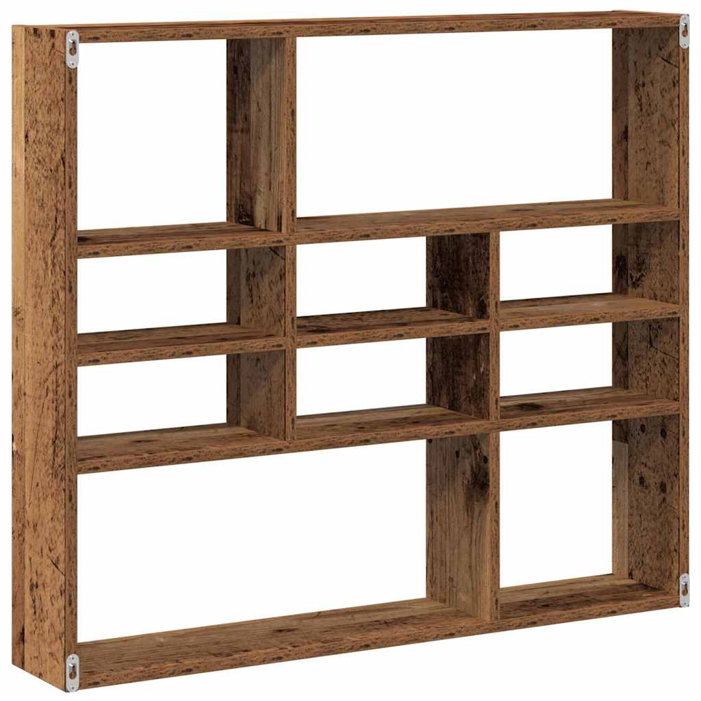 Vegghylle gammelt tre 90x16x78 cm