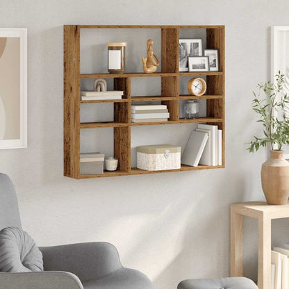 Vegghylle gammelt tre 90x16x78 cm