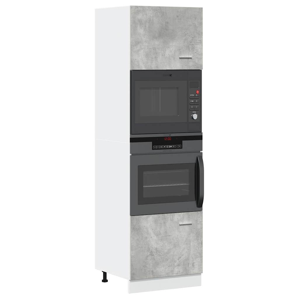 Kjøkkeninnredning Kjøkkenskap Lyon Betonggrå 60x57x207 cm for mikrobølgeovn