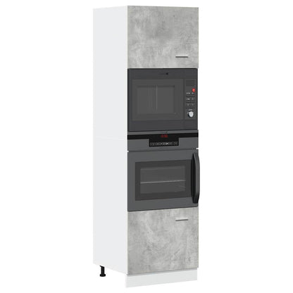 Kjøkkeninnredning Kjøkkenskap Lyon Betonggrå 60x57x207 cm for mikrobølgeovn