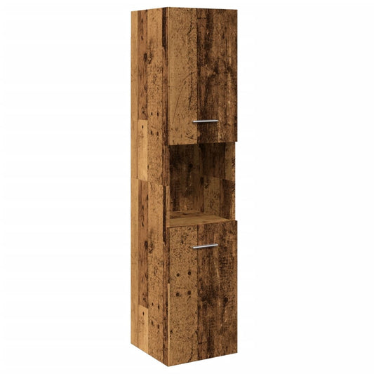 Baderomsskap Gammelt Tre 30x30x130 cm