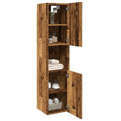 Baderomsskap Gammelt Tre 30x30x130 cm