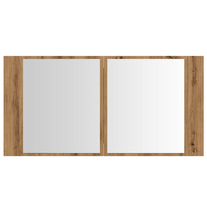 Baderomsspeil Speilskap med LED Artisan Eik 90x12x45 cm