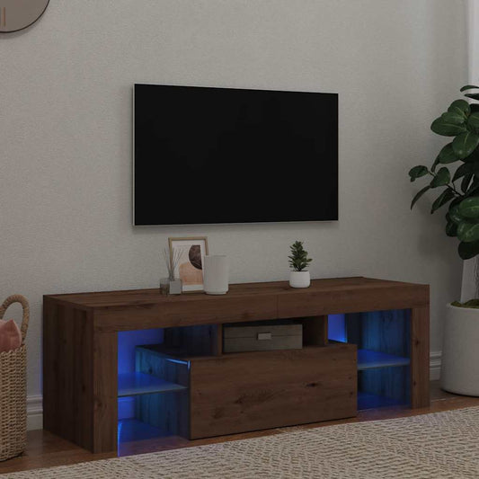 TV-Møbel Artisan Eik Tv-benk med LED-lys 120x36,5x40 cm