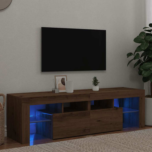 TV-Møbel Artisan Eik Tv-benk med LED-lys 140x36,5x40 cm