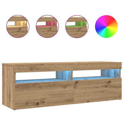 TV-Møbel Artisan Eik Tv-benk med LED-lys 120x35x40 cm