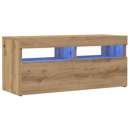 TV-Møbel Artisan Eik Tv-benk med LED-lys 90x35x40 cm