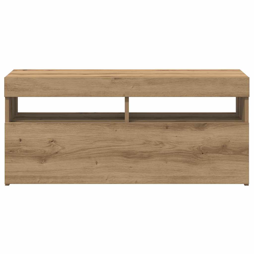 TV-Møbel Artisan Eik Tv-benk med LED-lys 90x35x40 cm