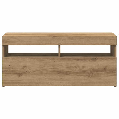 TV-Møbel Artisan Eik Tv-benk med LED-lys 90x35x40 cm