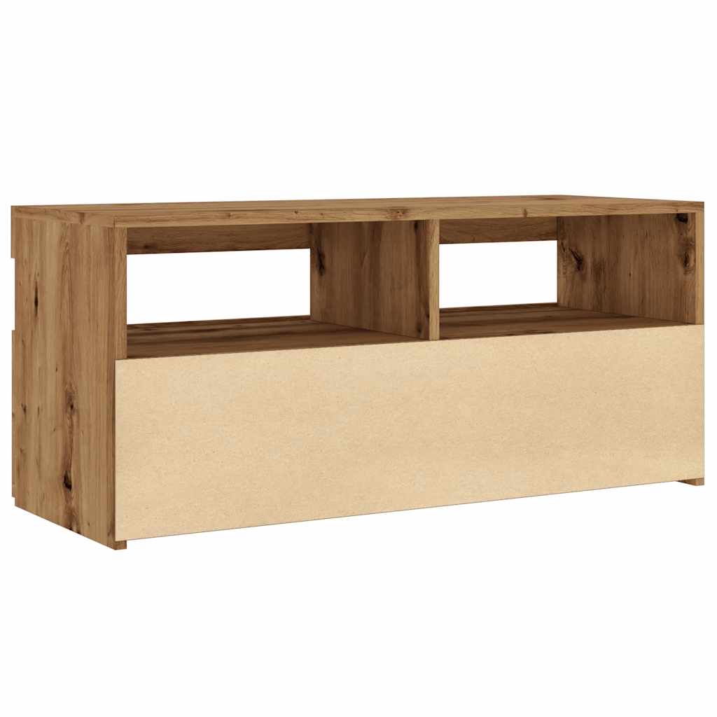 TV-Møbel Artisan Eik Tv-benk med LED-lys 90x35x40 cm
