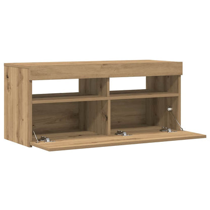 TV-Møbel Artisan Eik Tv-benk med LED-lys 90x35x40 cm