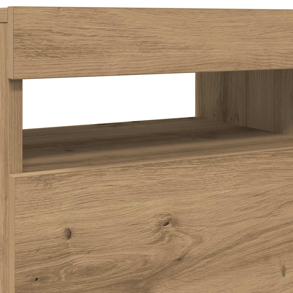 TV-Møbel Artisan Eik Tv-benk med LED-lys 90x35x40 cm