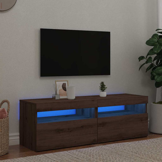 TV-Møbel Artisan Eik Tv-benk med LED-lys 2 stk