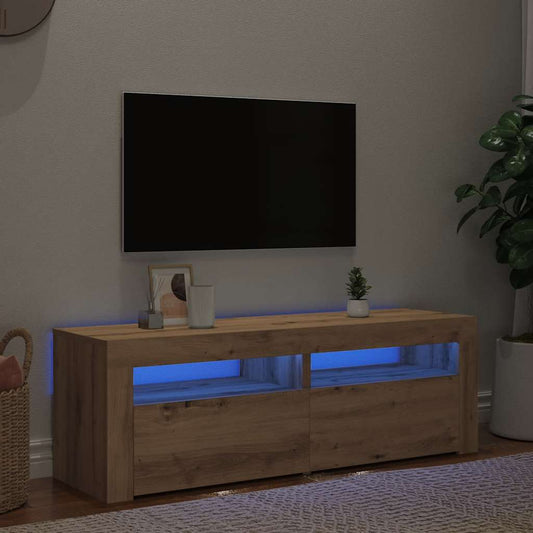 TV-Møbel Artisan Eik Tv-benk med LED-lys 120x35x40 cm