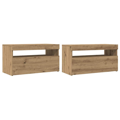 TV-Møbel Artisan Eik Tv-benk med LED-lys 2 stk