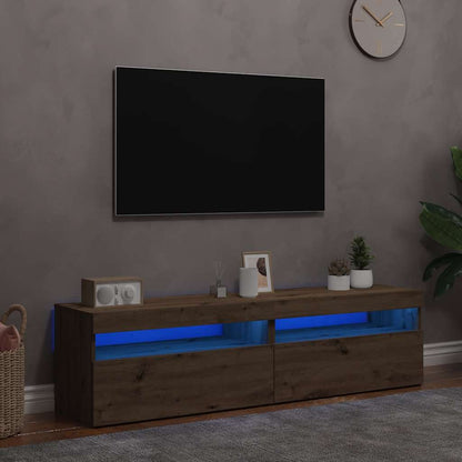 TV-Møbel Artisan Eik Tv-benk med LED-lys 2 stk