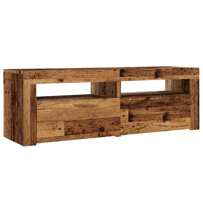 TV-Møbel Gammelt Tre TV-benk med LED-lys 120x35x40 cm