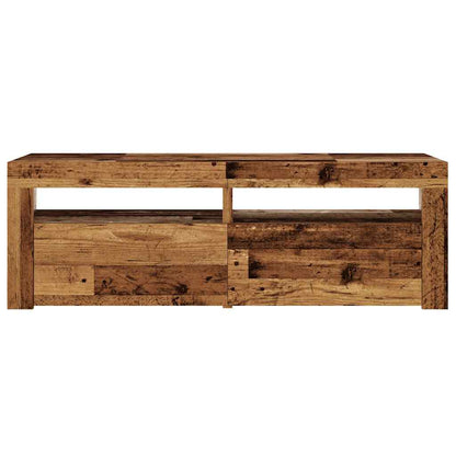TV-Møbel Gammelt Tre TV-benk med LED-lys 120x35x40 cm