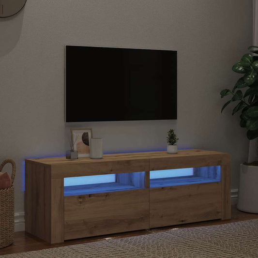 TV-Møbel Artisan Eik Tv-benk med LED-lys 120x35x40 cm