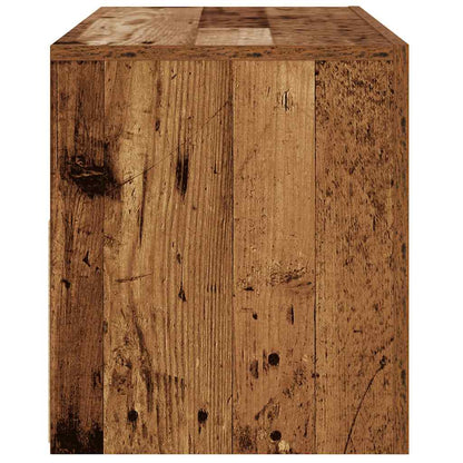 TV-Møbel Gammelt Tre TV-benk med LED-lys 90x35x40 cm