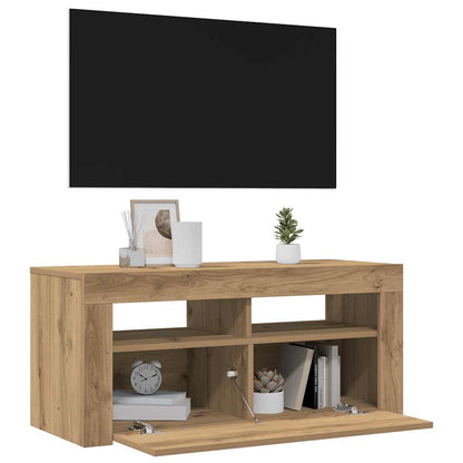 TV-Møbel Artisan Eik TV-benk med LED-lys 90x35x40 cm