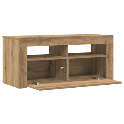 TV-Møbel Artisan Eik TV-benk med LED-lys 90x35x40 cm