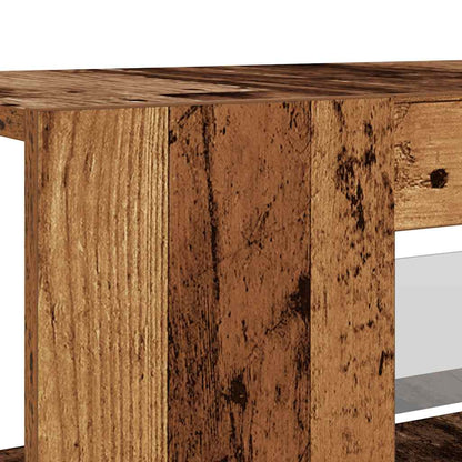 TV-Møbel Gammelt Tre TV-benk med LED-lys 135x39x30 cm