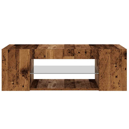 TV-Møbel Gammelt Tre Tv-benk med LED-lys 90x39x30 cm