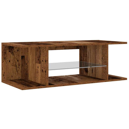 TV-Møbel Gammelt Tre Tv-benk med LED-lys 90x39x30 cm