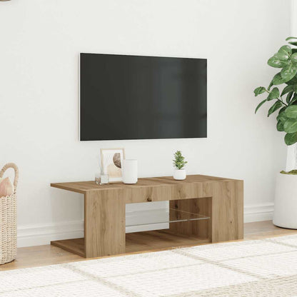 TV-Møbel Artisan Eik Tv-benk med LED-lys 90x39x30 cm