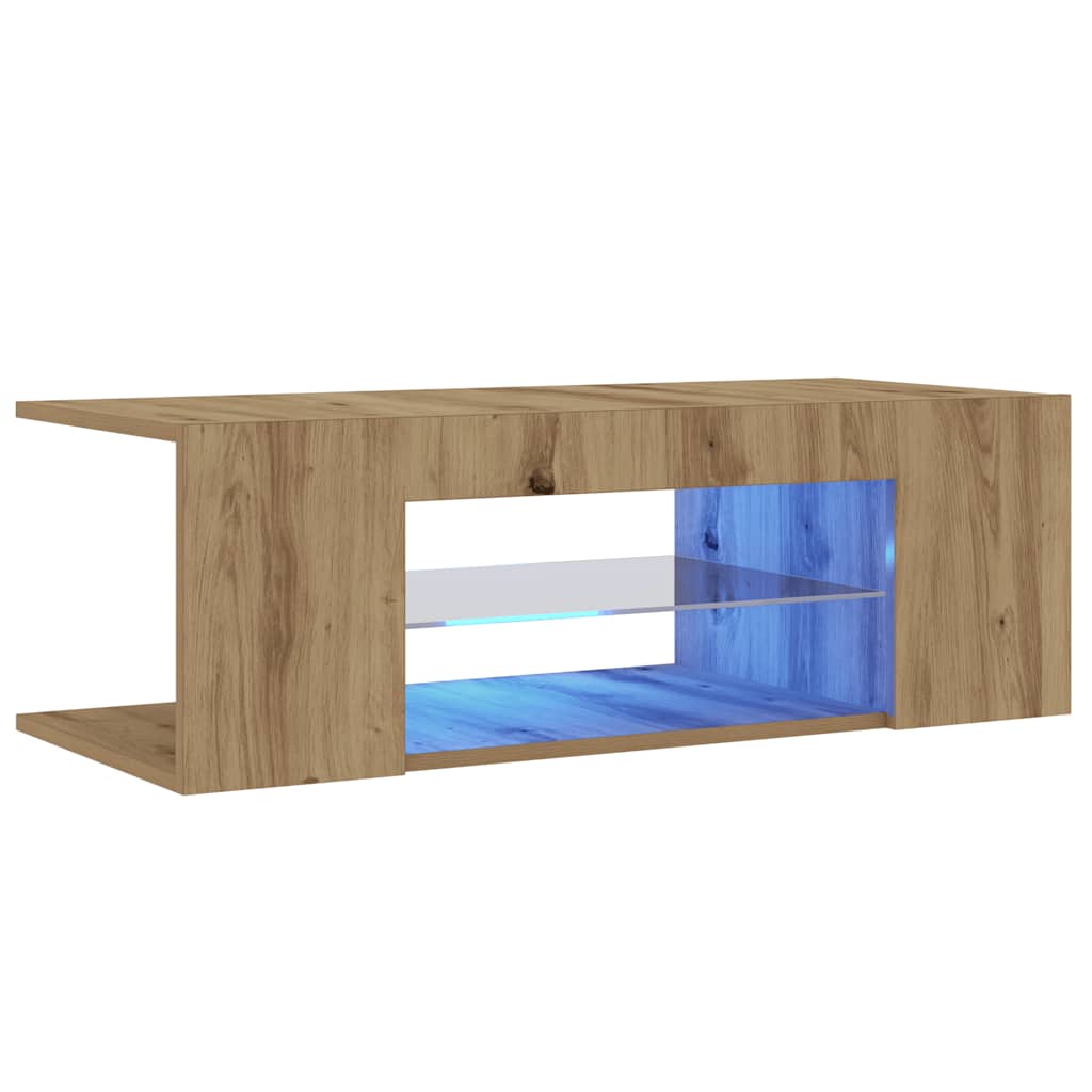 TV-Møbel Artisan Eik Tv-benk med LED-lys 90x39x30 cm