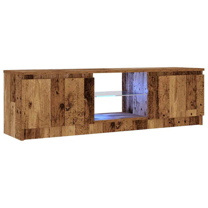 TV-Møbel Gammelt Tre Tv-benk med LED-lys 120x30x36 cm