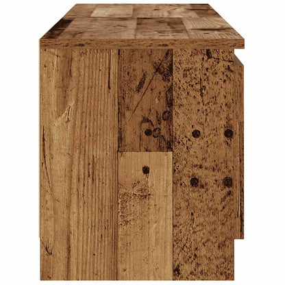 TV-Møbel Gammelt Tre Tv-benk med LED-lys 120x30x36 cm