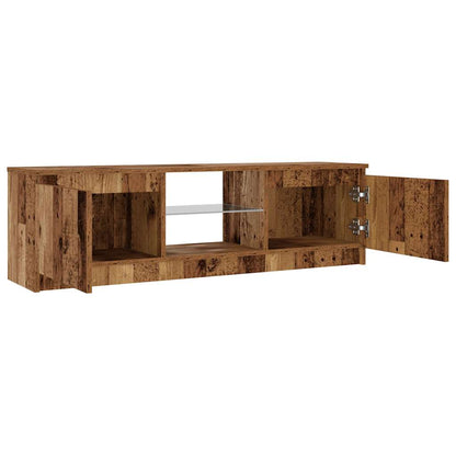 TV-Møbel Gammelt Tre Tv-benk med LED-lys 120x30x36 cm
