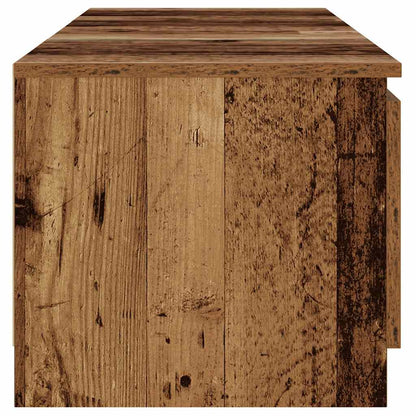 TV-Møbel Gammelt Tre TV-benk med LED-lys 140x40x35,5 cm
