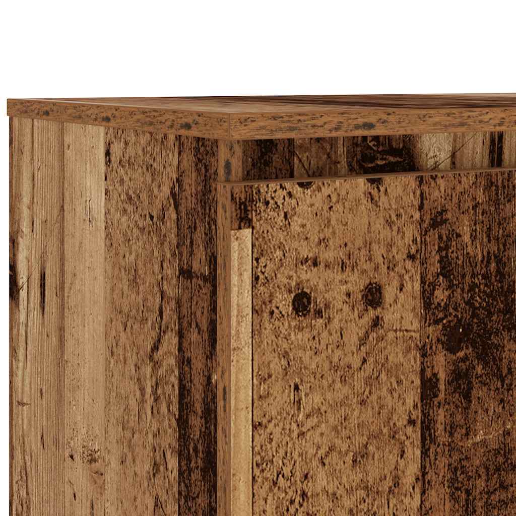 TV-Møbel Gammelt Tre TV-benk med LED-lys 140x40x35,5 cm