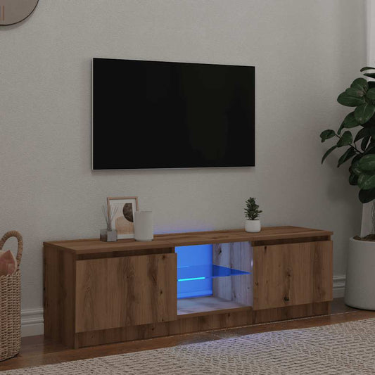 TV-Møbel Artisan Eik Tv-benk med LED-lys 140x40x35,5 cm