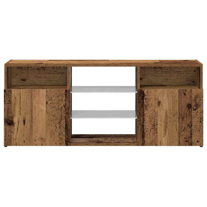 TV-Møbel Gammelt Tre TV-benk med LED-lys 120x30x50 cm