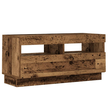 TV-Møbel Gammelt Tre Tv-benk med LED-lys 80x35x40 cm