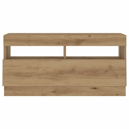 TV-Møbel Artisan Eik Tv-benk med LED-lys 80x35x40 cm