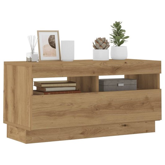 TV-Møbel Artisan Eik Tv-benk med LED-lys 80x35x40 cm