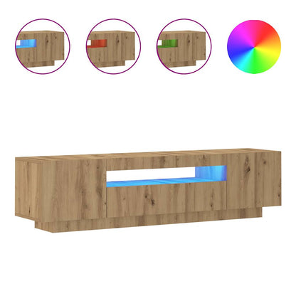 TV-Møbel Artisan Eik Tv-benk med LED-lys 160x35x40 cm