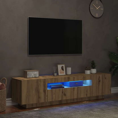 TV-Møbel Artisan Eik Tv-benk med LED-lys 160x35x40 cm