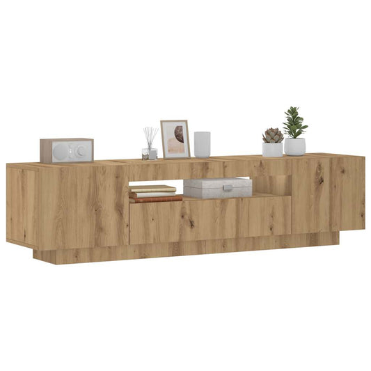 TV-Møbel Artisan Eik Tv-benk med LED-lys 160x35x40 cm