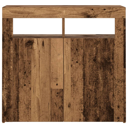 Skjenk Gammelt Tre med LED-lys 80x35x75 cm