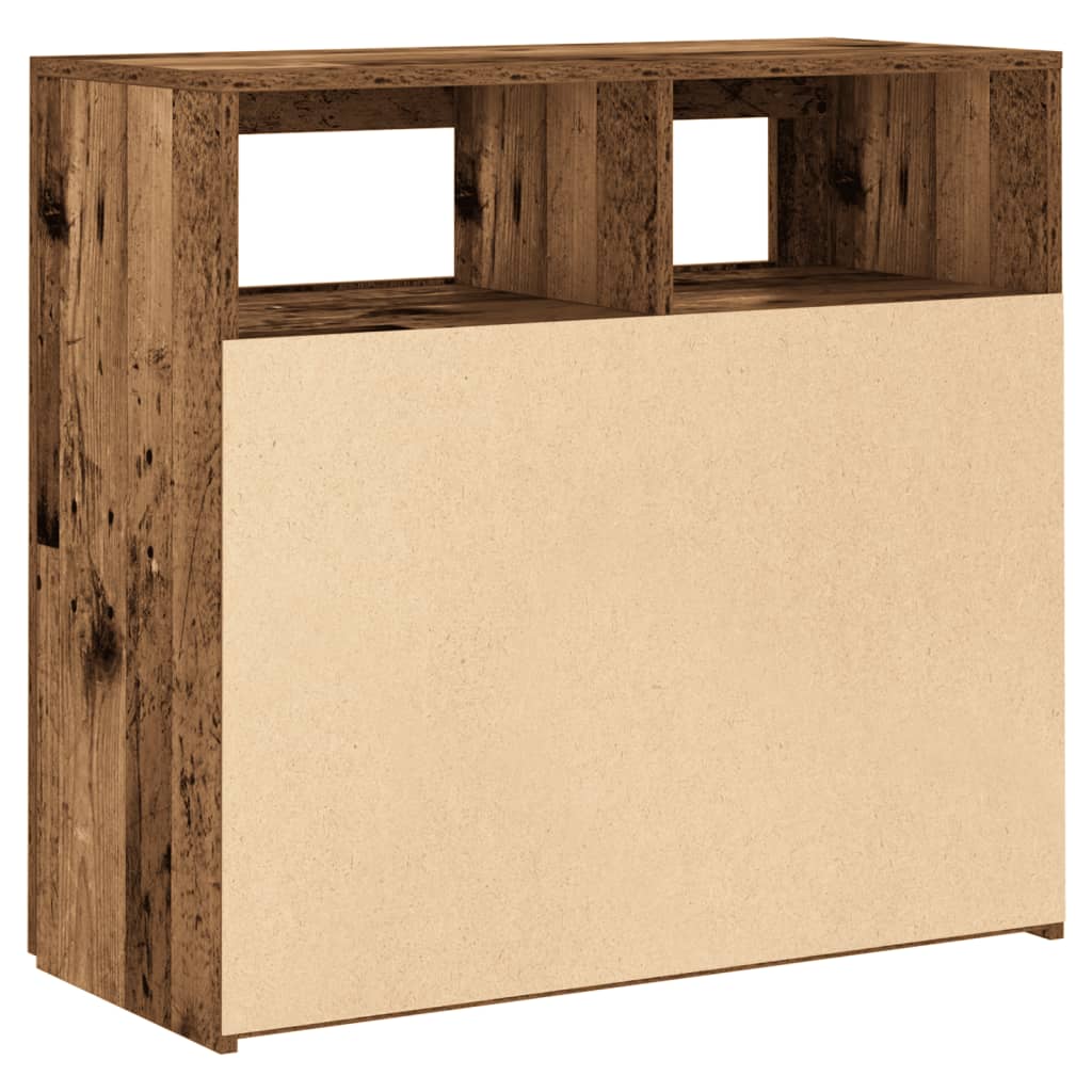 Skjenk Gammelt Tre med LED-lys 80x35x75 cm