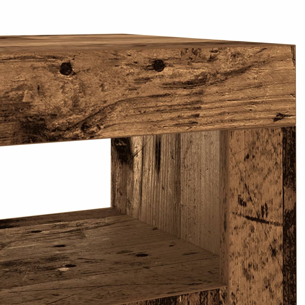 Skjenk Gammelt Tre med LED-lys 80x35x75 cm