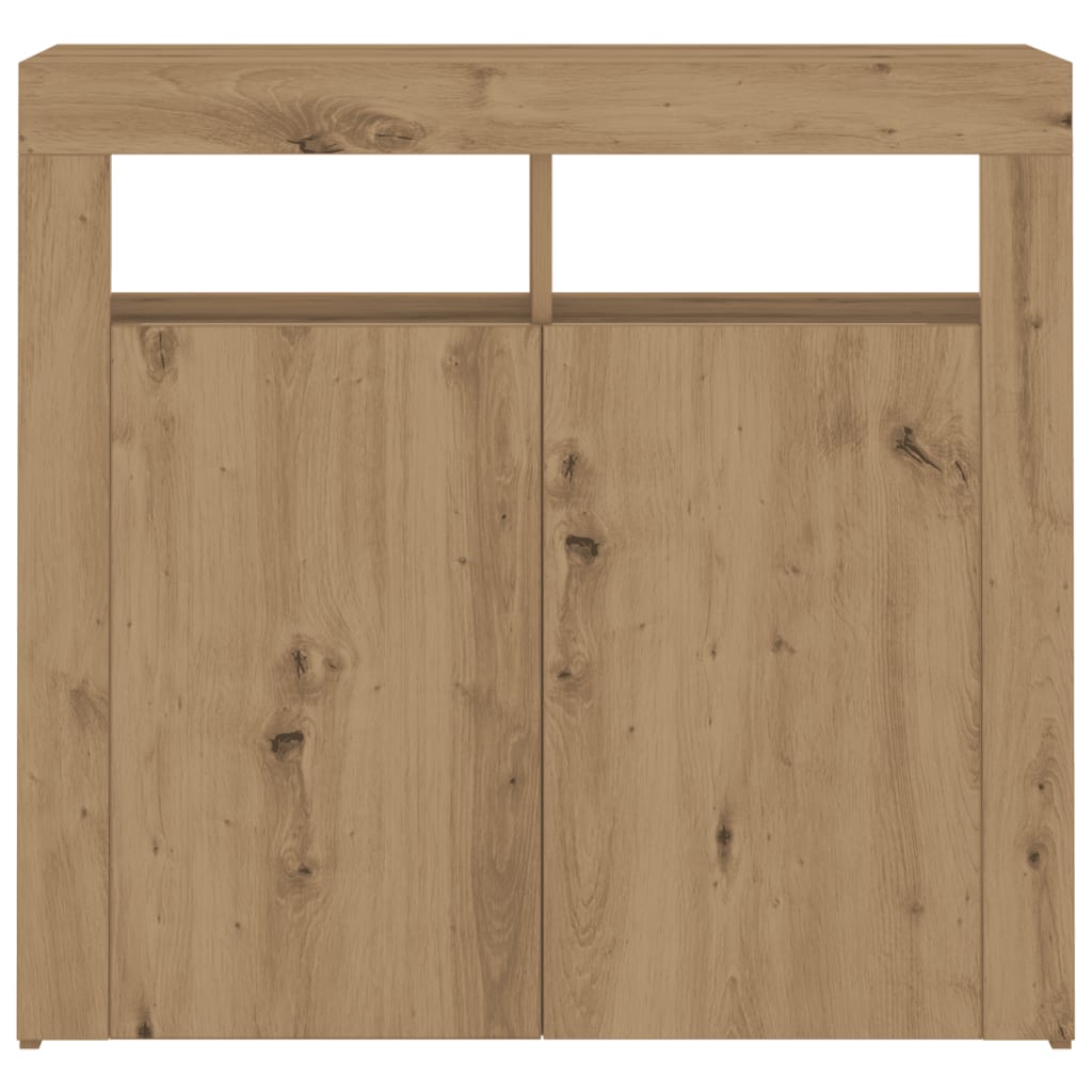 Skjenk Artisan Eik med LED-lys 80x35x75 cm