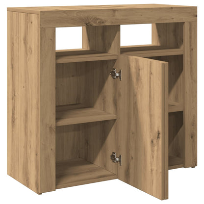 Skjenk Artisan Eik med LED-lys 80x35x75 cm