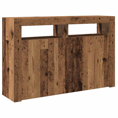 Skjenk Gammelt Tre med LED-lys 115,5x30x75 cm